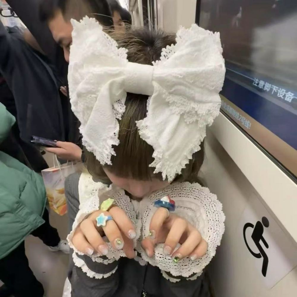Ribbon Bow Gift - Y2K Lolita Niedliches Spitzen-Stirnband Haarspangen Süße