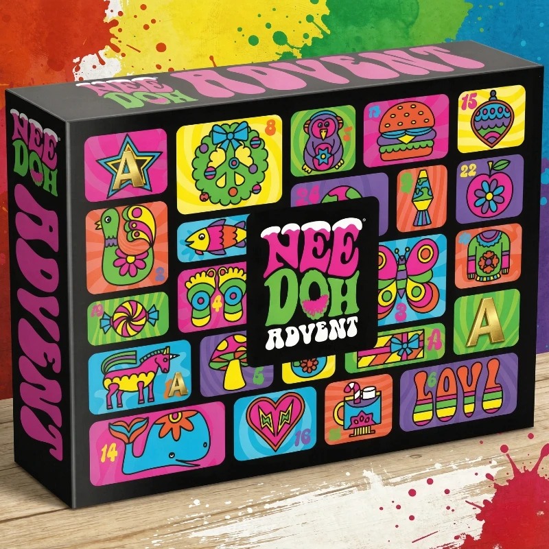 Advent Calendar Gift - 2026 NeeDoh Adventskalender, 3D PVC-Puppe, Weihnachts-Countdown-Kalender,