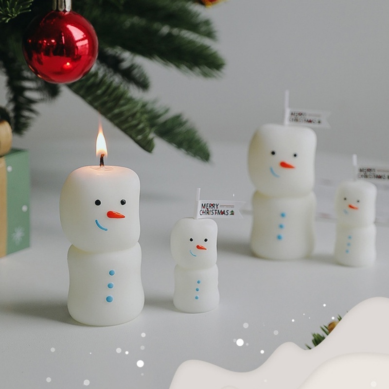 Holiday Candle Set - 2 Stück/Set Frohe Weihnachten Schneemann Duftkerze