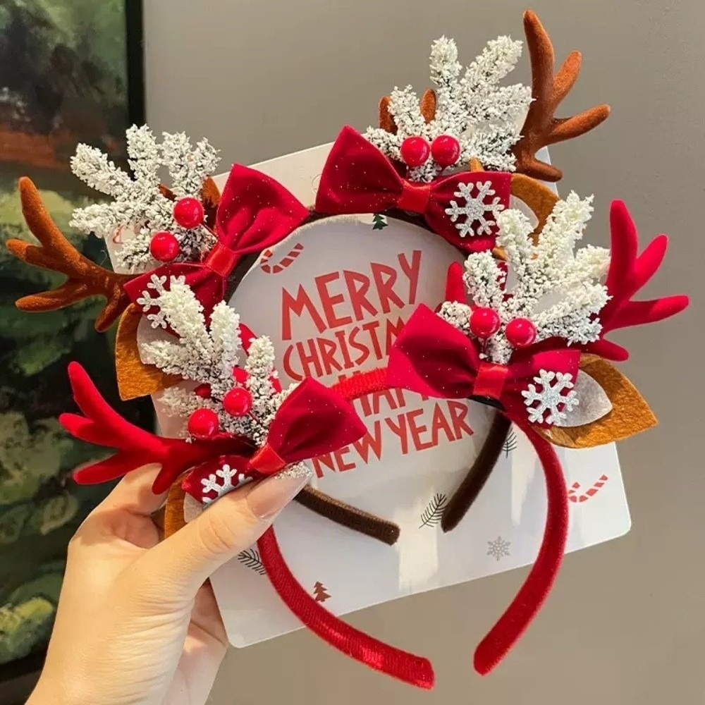 Niedliches rotes Samt-Haarband – Reindeer Antlers Headband Bewertung und Preis