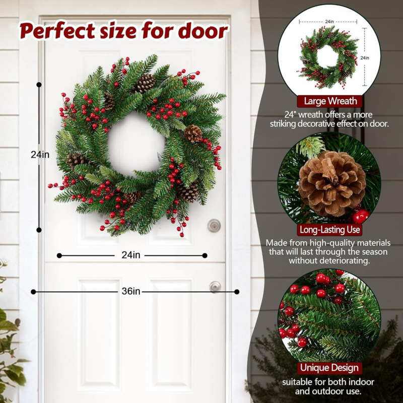 50 cm künstlicher Weihnachtskr – Christmas Wreath Fake Bewertung und Preis