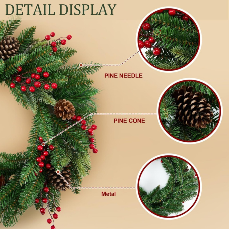 50 cm künstlicher Weihnachtskr – Christmas Wreath Fake Bewertung und Preis