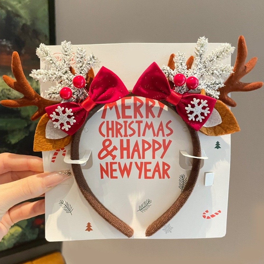 Einfaches rotes Samt-Haarband  – Reindeer Antlers Headband Bewertung und Preis