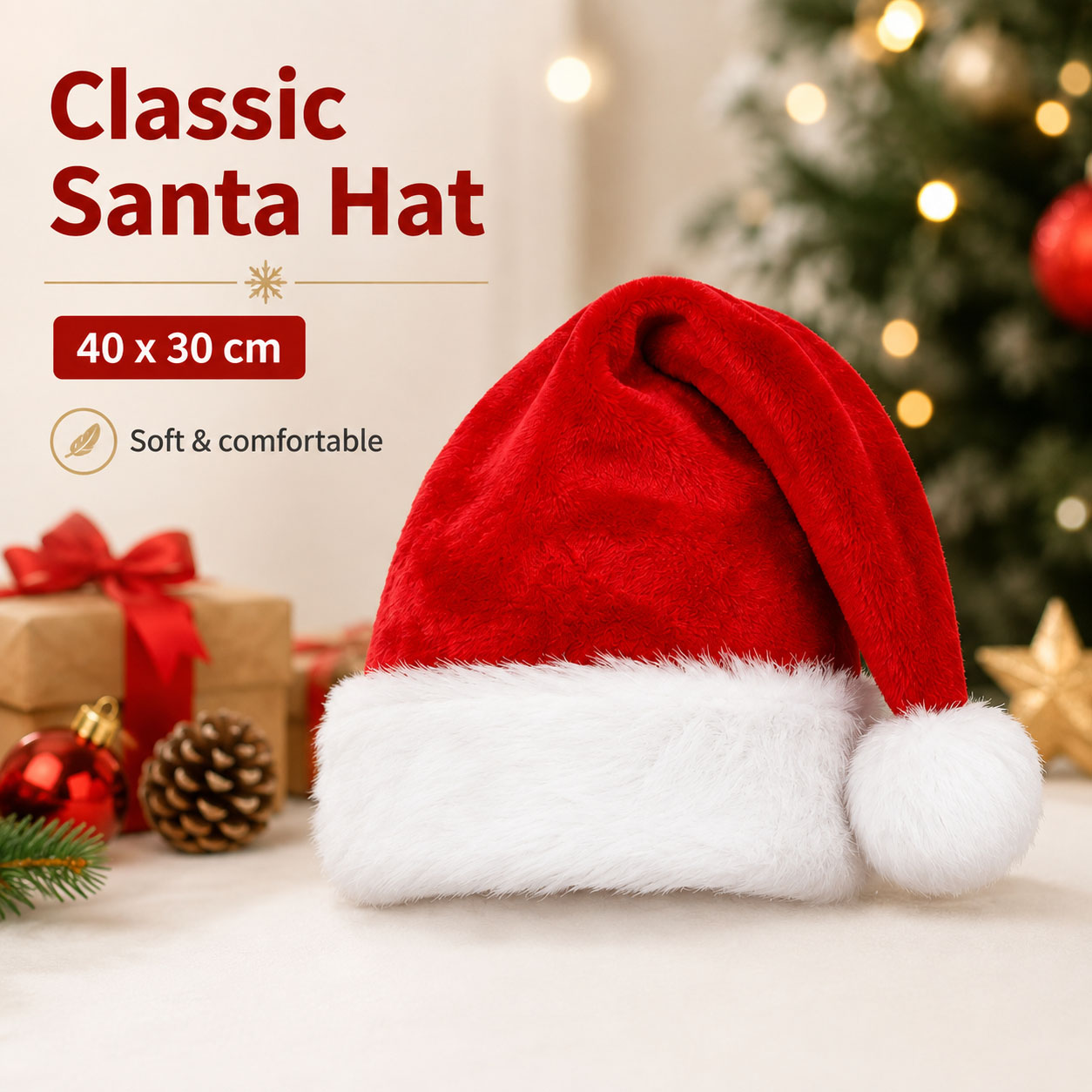 Flauschige rote Weihnachtsmann – Santa Hat Plush Bewertung und Preis